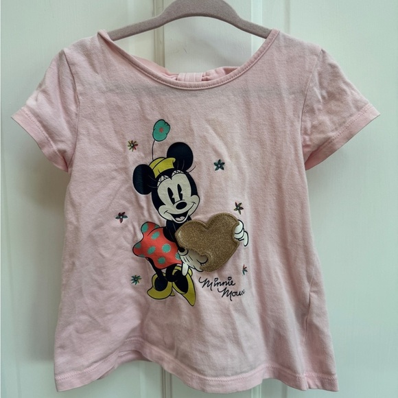 Disney Other - Baby Gap Disney Minnie Mouse 3T Girls Pink Valentine’s Day Kids T-Shirt Blouse